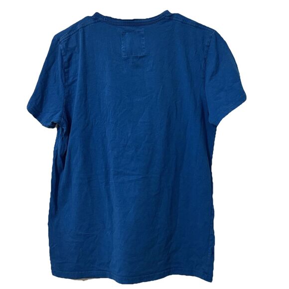 VTG Y2K Hollister Rare American Flag Patch Sleeve Men T-shirt M Blue Logo Bird - Picture 8 of 9